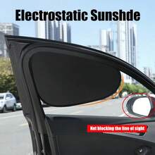 Tấm che nắng cửa sổ xe hơi bằng phương pháp hút tĩnh điện, Tấm che nắng ô tô, Rèm che riêng tư chống nhìn trộm cho ô tô, Bộ dụng cụ làm mát chống tia UV cho ô tô, Lắp đặt dễ dàng, Có thể gấp gọn và tiết kiệm không gian. - màu đen - Xem 5