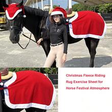 Suministros ecuestres navideños, Almohadilla de sudor para caballos navideña, Manta de entrenamiento para caballos navideña, Manta enfriadora para caballos navideña, Máscara facial para caballos navideña, Gorro de oreja, Conjunto ecuestre navideño