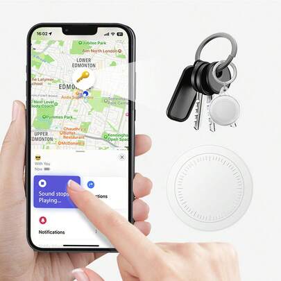 Localizador antirrobo inteligente - Seguimiento en tiempo real, sin instalación requerida, compatible con teléfonos iOS, sin necesidad de descargar aplicación. Función antirrobo para perros, gatos, mascotas, carteras, bolsos, llaves y otros artículos, seguimiento de posicionamiento inteligente preciso.
