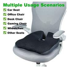 Universal Memory Foam Car Cushion For Driving Seat Adult Driver Wedge Booster - Black - View 7