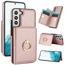 Wallet Case With Card Holder, 360° Rotation Ring Kickstand Magnetic Clasp And Durable Shockproof Cover - Rose Gold - View 30