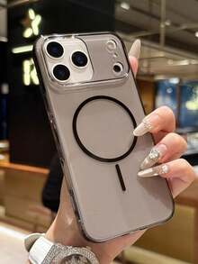 Luksusowe, przezroczyste, błyszczące, magnetyczne etui kompatybilne z 'em 17Air 17 16 15 14 13 Pro Max, przezroczyste, wstrząsoodporne, magnetyczne etui z tyłu do ładowania bezprzewodowego - Przezroczysty Czarny - Zobacz 3