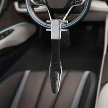 Car Steering Wheel Anti-Theft Alarm Lock Black - Black - View 2