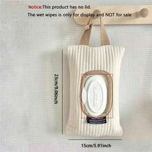 1 Simple Car Mounted Home Tissue Storage Bag, Baby Stroller, Cute Wet Wipes Hanging Bag, Easy To Draw, Portable Storage Bag - Beige - View 6