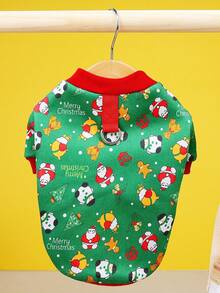 1 Stück Weihnachts-Muster Warmer Haustier-Sweatshirt, geeignet für Katzen und Hunde, kann zu Weihnachten getragen werden