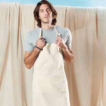 Adults Unisex Cotton Craft Apron (Natural) - Beige - View 4