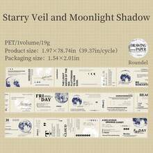 1 Rolle PET-Klebeband, wiederverwendbares dekoratives Collagematerial, Scrapbooking, Bastelmaterial, geeignet für Geschenke, Büro, Zuhause, Markierung, Beschriftung, Klassenzimmer, Unterhaltungsspielzeug, Schülerplaner, kreative Vintage-Deko-DIY