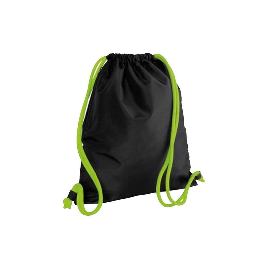 Icon Drawstring Bag/Gymsac (Black/Lime Green) - Black - View 1