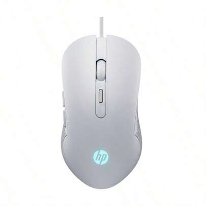 HP Chuột chơi game theo dõi quang học hiệu suất cao M280 với đèn RGB tùy chỉnh, lớp phủ mờ chống trượt, cổng USB cắm và chạy, phù hợp cho cả nam và nữ, màu trắng và yên tĩnh