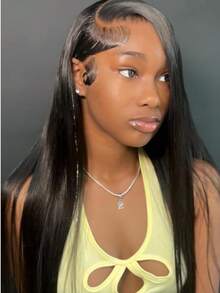 Eulisi 30 Inch Straight Lace Front Wigs 60% Human Hair 13x4 HD Transparent Lace Frontal Wigs Human Hair Pre Plucked With Baby Hair Natural Black Color,Short Straight Bob Wigs 8-14 Inch