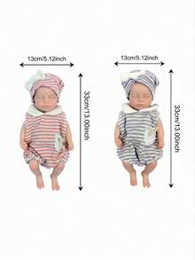 1 pezzo Bambola reborn LouLou in silicone morbido da 33cm/13 pollici con bocca apribile, corpo intero, vene visibili e tonalità della pelle, adatta come regalo di compleanno