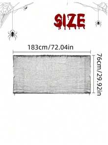 1 szt./3 szt. Czarny 30*72 cale (72*183 cm) Dekoracja na imprezę Halloween Nawiedzony dom Gaza DIY Dekoracyjna tkanina Nadaje się do produkcji dekoracji w atmosferze Halloween, idealna do drzwi, podwórka, drzewa, okna