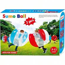 SUNSHINE-MALL - Bolas inflables de sumo (2 unidades, 36 pulgadas) - rojo+rojo - Ver 12