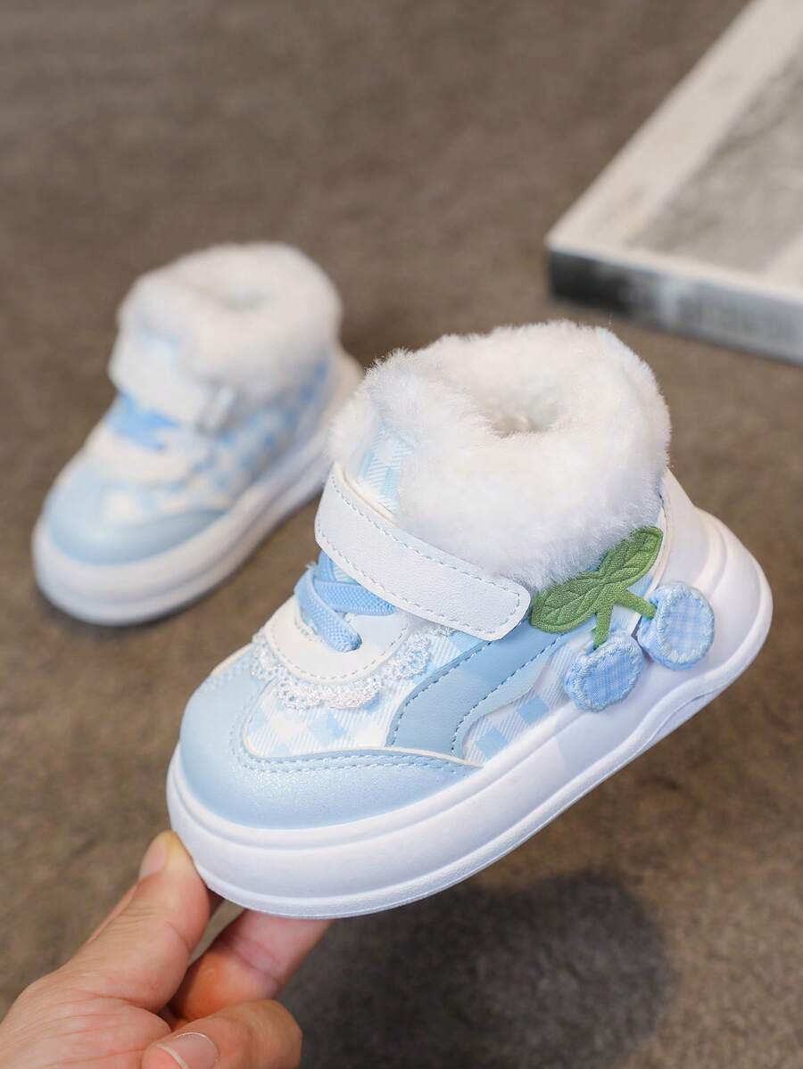 1 Paar Baby Lässig stiefel, Klettverschluss, Mädchen Plüsch Kurzstiefel