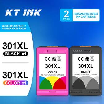  KT INK 301XL 高产量再生墨盒兼容 301XL 301 墨水兼容 Deskjet 1000 1010 1050 1510 1512 2050 2050A 2510 2540 3050 Envy 4500 4502 4503 5530 5532 2620
