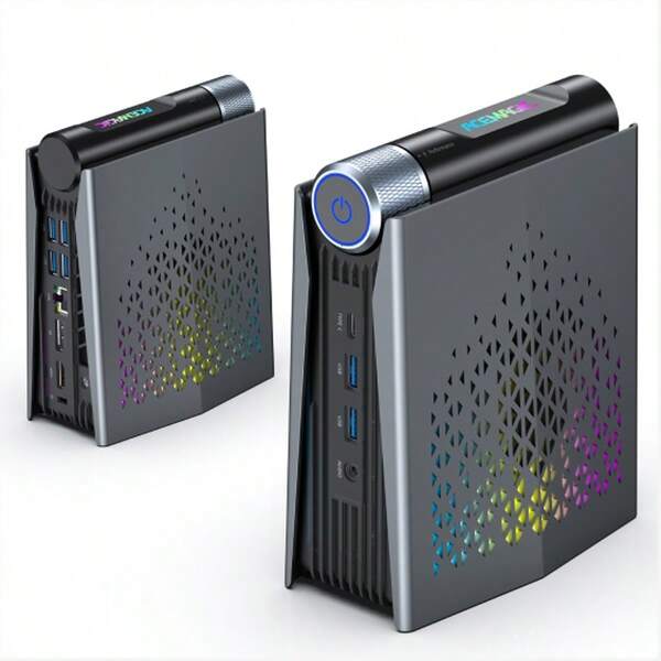 ACEMAGIC ACEMAGICIAN S3A Mini PC, AMD Ryzen 7 8745HS, Zen 4 architecture, 16+16GB DDR5, 1TB NVMe SSD, Windows 11 system, mini tower computer, compatible with BT5.2/RGB/HD-MI/Type-C/Wifi6, RGB colorful lighting, upgraded silent high-speed centrifugal fan