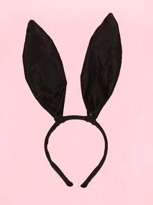 1个粉色/黑色/白色兔耳朵头箍，性感兔子装扮配饰，适用于万圣节派对、化装舞会、夜总会表演、情人节服装