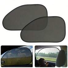 4pcs Polyamide Side Window Sunshades For Sedan, SUV, MPV, And Pickup Trucks - Privacy Sunshade Curtains With Suction Cups(Two Models Are Shipped Randomly) - Black - View 7
