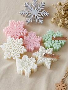 1 pièce Moule en silicone 3D en forme de flocon de neige de Noël - Outil décoratif pour l'artisanat fait main avec divers matériaux (bougies, savon, résine, argile douce, artisanat de gouttes de colle), moule en silicone réutilisable idéal pour les artisanats festifs de Noël