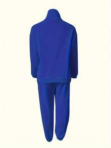 Women's Two-Piece Sports Hoodie Set - Street Style Casual Fashion Women's Suit - 藍色 - 查看 4