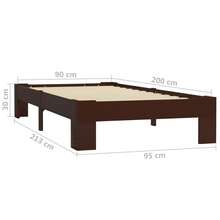 vidaXL Giroletto senza Materasso Marrone Scuro 90x200 cm Legno Pino