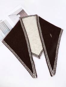 قطعة واحدة وشاح/شال مثلث من خليط الصوف المحبوك دافئ وعملي للنساء، مناسب للمواعيد والتسوق والخروجات اليومية