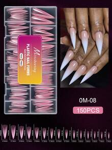 150 de bucăți, forme lungi de balet/pătrate/sicriu/migdală/stiletto/ovale roz, reutilizabile, pentru extensii de unghii, transparente, lucioase, acoperire completă, gel de formare rapidă, instrumente pentru extensii de unghii artificiale pentru gel UV, mucegai pentru construcție rapidă, forme pentru vârfuri de unghii false, accesorii pentru unghii, instrumente pentru unghii, instrumente pentru arta unghiilor, înapoi la școală, unghii, instrumente pentru unghii prin presare - Roz - Vizualizare 14
