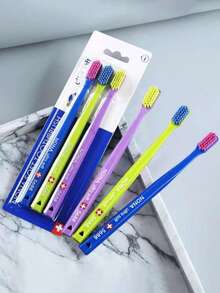 1-3pcs Swiss Colorful Soft Toothbrush Set, Small Brush Head, Polypropylene Bristles, Odorless Design, Gum Protection, Suitable For Adults - Unisex Manual Toothbrush - Multicolor - View 3