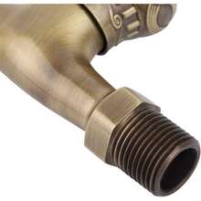 Grifo de Agua de Latón Antiguo para Fregadero de Cocina y Baño - Grifo de Pared con Conexión G1/2 y Montaje en Pared para Lavadero, Hogar, Lavadora y Jardín - 1 - Ver 9