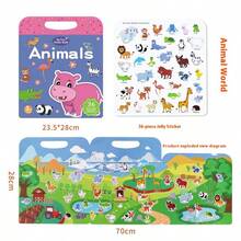 Nuevo libro de pegatinas para niños 2026, con variedad de pegatinas adorables de animales, juguete de aprendizaje sensorial, adecuado para niñas y niños, pegatinas lavables para preescolares, regalo ideal para vacaciones, regreso a la escuela, cumpleaños y recompensas - Multicolor - Ver 7