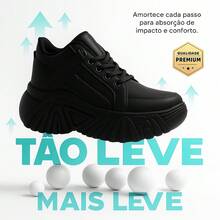 Buffalo Women's High Platform Sneakers Tractor Shoe 7cm High Promotion - Black - View 11