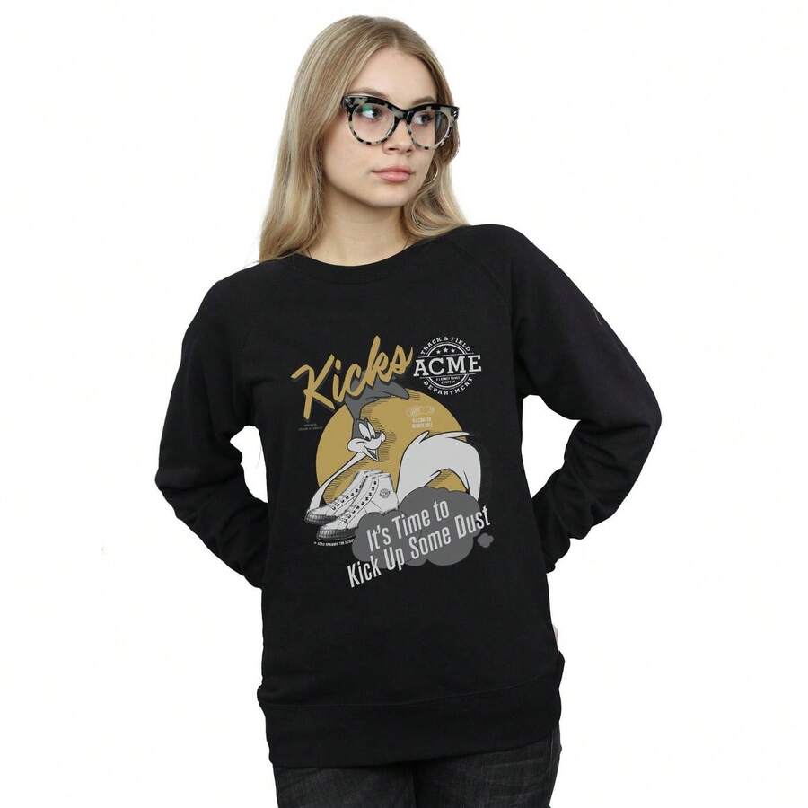 LOONEY TUNES Damen/Frauen Road Runner Kicks Sweatshirt (Schwarz)