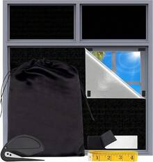 EstiloPersianas Opacas PortáTiles, 144 X 200Cm Cortinas Opacas Con Aislamiento TéRmico Con Regla Y Bolsas, Se Puede Cortar, Para Ventana De Techo DormitorioVersióN Mejorada - 200 x 144 cm - Ver 2