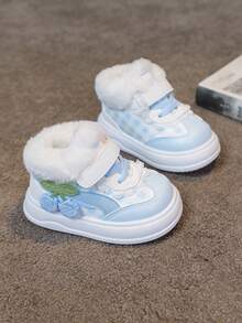 1 Paar Baby Lässig stiefel, Klettverschluss, Mädchen Plüsch Kurzstiefel