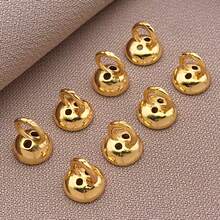 5/10/15pcs 18k Gold Plated Brass Bead End Cap With Hole,Bead Cones With Loop, End Connector For Bracelet, End Closure For DIY Necklace Making Craft Accessories - Multicolor - View 19