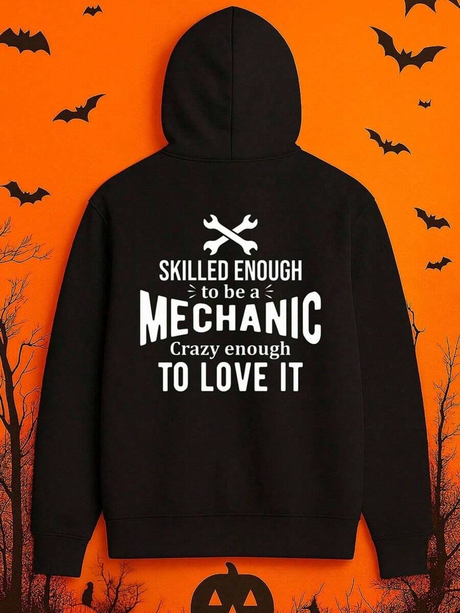 1-Pack Men's Funny Mechanic Graphic Hooded Sweatshirt - Oversized Black Hoodie With Skilled Enough To Be A Mechanic Crazy Enough To Love It Slogan, Mechanic Tool Print, Comfortable Drawstring Hoodfall Hoodies,Men's Fall Clothes,Street Wear,Halloween,Mens Hoodies,Y2k Clothes,Jesus Hoodie,Thanksgiving Day,Nightmare Before Christmas,Christmas,Basics,Christmas Sweatshirt,Thanksgiving Outfit Men,,Christmas Clothes,Winter Clothes For Men,Men Gifts - màu đen - Xem 1