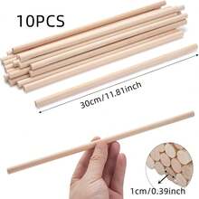 10er-Pack/20er-Pack DIY Massivholz Naturholzstäbe (Länge: 30 cm), leicht zu schneiden, können bemalt werden. Unbearbeitete Hartholzstäbe für Bastler und DIY-Enthusiasten, perfekt für selbstgemachte kreative Geschenke. Ideal für Hochzeitsdekoration, Zauberstabmaterialien, Fahnen, Heimdekoration, Feiertags-Dekoration, Bildungs-DIY-Holzstäbe, Architekturmodell-Holzstäbe, Halloween, Weihnachtsschmuck und Accessoires.