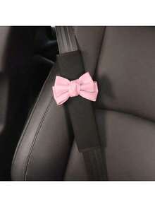 1pc/2pcs Cute Bowknot Car Accessories Set, Including Handbrake Cover, Gear Shift Cover, Shoulder Pad Cover, Car Interior Decoration - Multicolor - View 5