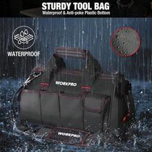 - Bolsa de almacenamiento de herramientas de boca ancha de 40,6 con base de goma a prueba de agua, W081022A, 16 pulgadas, color negro - Bolsa de almacenamiento - Ver 3