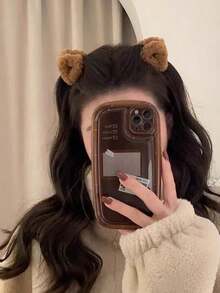 2pcs Soft Plush Cat Ears With Small Paws And A Cute Princess Hairstyle With Fluffy Hair Accessories Winter Claw Clips Elegant Hair Clips Fashion Hair Clutch