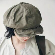 Ladies' Retro Painter Beret - Breathable And Comfortable, Suitable For Spring And Summer Seasons, Suitable For Daily Wear, Travel, And Festival Gifts, Travel Accessories | Retro Style Hat | Texture - 卡其色 - 查看 9