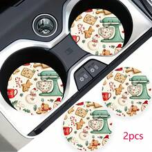 2 pezzi Sottobicchieri portabicchieri per auto, antiscivolo e antiurto, accessori universali alla moda per interni auto, regalo per feste