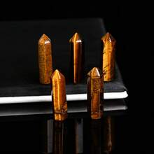 1件 3*0.8cm 天然七脈輪六角形水晶柱，不對稱紫水晶/白水晶/黃虎眼石天然石材質，適用於DIY珠寶製作/瑜伽/冥想/脈輪療癒/家居裝飾手工配件 - 彩色 - 查看 7