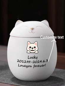 Urnas para Animais de Estimação, Latas para Gatos e Cachorros, Texto e Imagens Personalizáveis, Latas Lacradas, Urnas, Caixas Comemorativas à Prova de Umidade, Latas de Cremação para Animais de Estimação Falecidos, Latas para Animais de Estimação, Estatuetas Manechnico, Latas de Armazenamento Multifuncionais, Latas de Armazenamento de Chá, Latas Lacradas de Porcelana, Uma Bolsa de Armazenamento é Incluída como Brinde