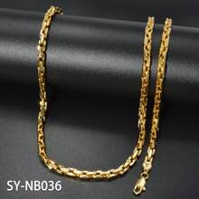 Hiphop Swedish Itay 750 18k Gold Plated Copper Chain Necklace Bracelet Jewelry Set For Women