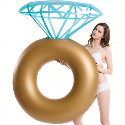 Diamond Ring Pool Float - Engagement Ring Bachelorette Party Float Stagette Decorations Swimming Tube Floaty Outdoor Water Lounge Floats For Adults