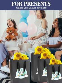 10-Pack Kraft Paper Gift Bags In 3 Sizes With Fabric Handles For Gift Wrapping, Dessert Bags, Shopping Bags, Business, Boutique, And Party Favors.