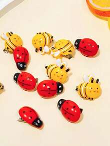 12 قطعة من مشابك الشعر الصغيرة على شكل خنفساء وزنبور، مشابك شعر مميزة وممتعة، مشابك شعر على شكل حشرات حلوة، مشابك غرة على طراز الغابة، إكسسوارات شعر هدية للمناسبات، مناسبة للحفلات والمناسبات، مشابك شعر، مخالب شعر، دبابيس شعر