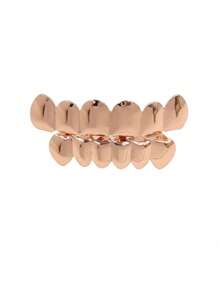 1/2 szt. 18-karatowych złotych, srebrzystych, platerowanych zębów HIP HOP, zestaw grilli na górne i dolne zęby z silikonem, prawdziwe błyszczące zestawy zębów wampira, modne stroje hiphopowe, złote aparaty ortodontyczne, osiem zębów, pozłacane aparaty ortodontyczne, dekoracja zębów na Halloween, modna, kreatywna i fajna biżuteria dentystyczna w stylu hip-hop