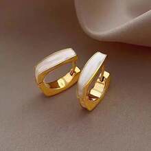 1 Pair Minimalist Luxurious Everyday Versatile Geometric Fashion Women Hoop Earrings, Suitable For Parties - Nhiều màu - Xem 4